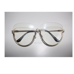 Gold OverSized Half Frame Sunnies